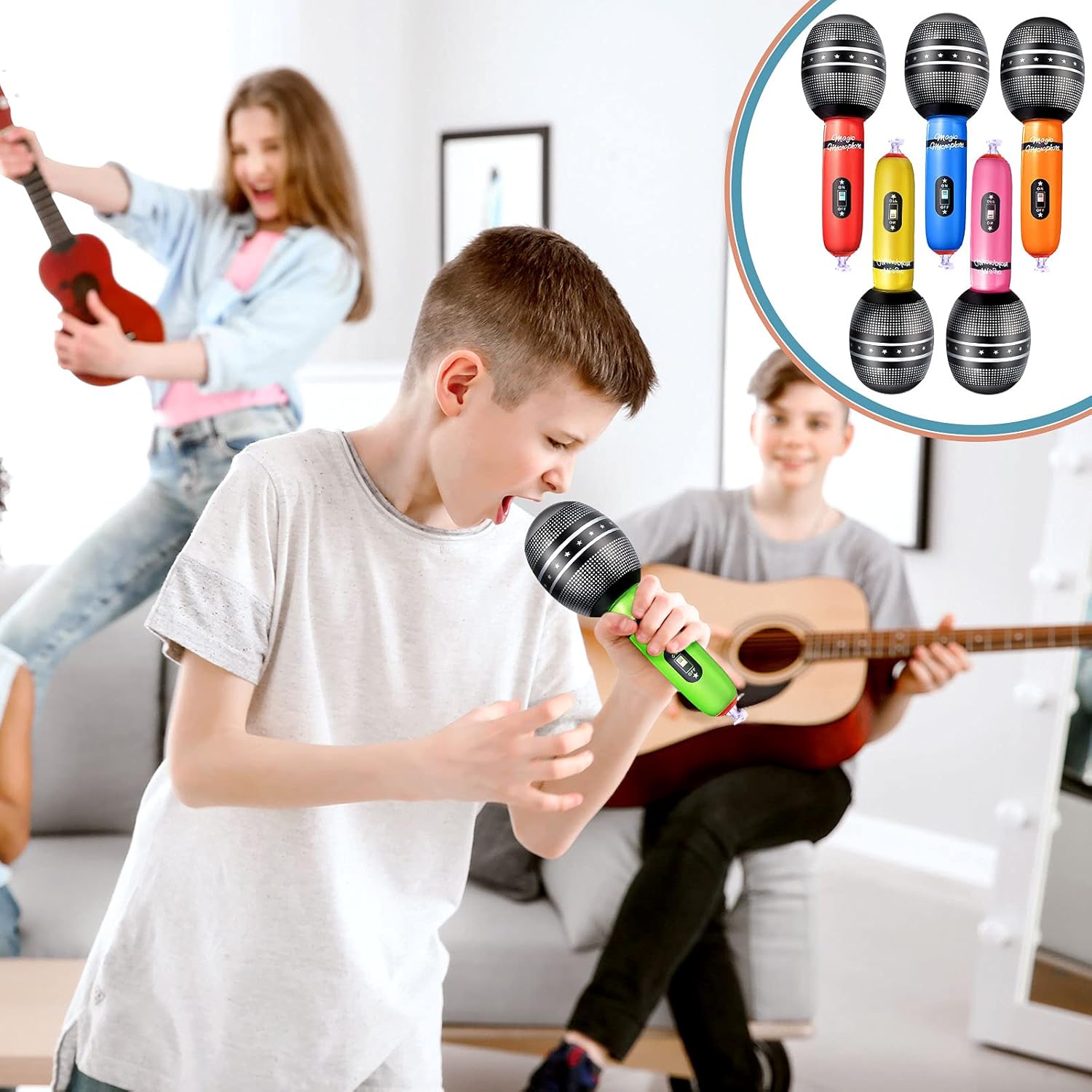 4pcs Inflatable Microphones Ra - Musical Instrument That You Blow Into recension och pris