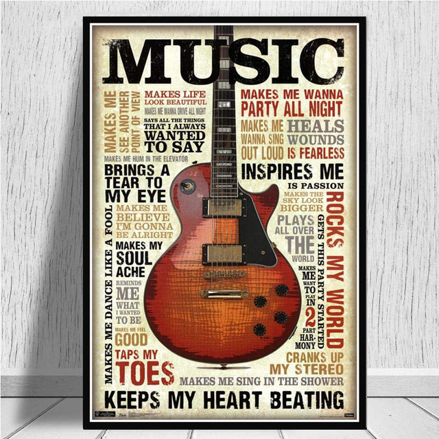 Canvas Prints Pictures Wall Ar - Musical Instrument Quotes recension och pris