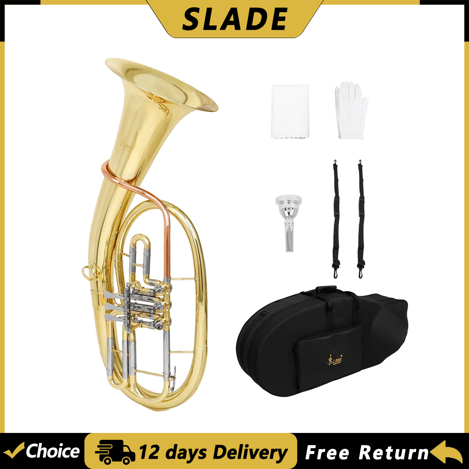 SLADE LDT910 3 Keys Bb Euphoni - Musical Instrument Euphonium recension och pris